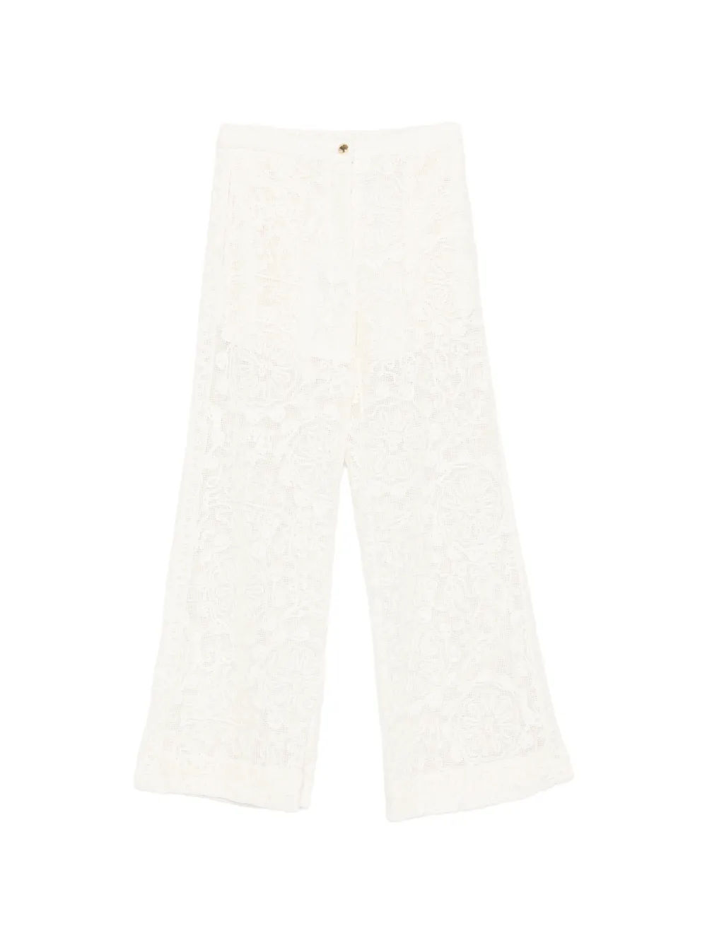 Maje Pantaloni in pizzo a fiori - Toni neutri