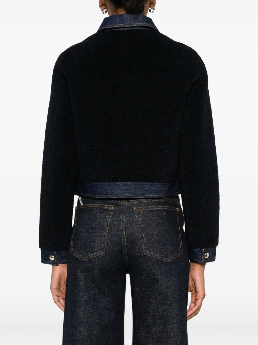 Maje Lammy jack met denim afwerking Blauw