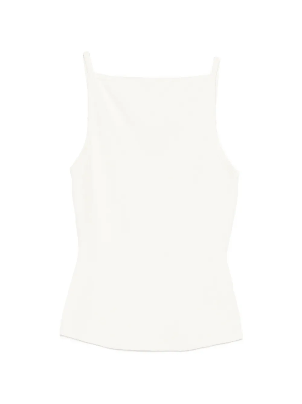 Maje Square-neck Ribbed Top In White
