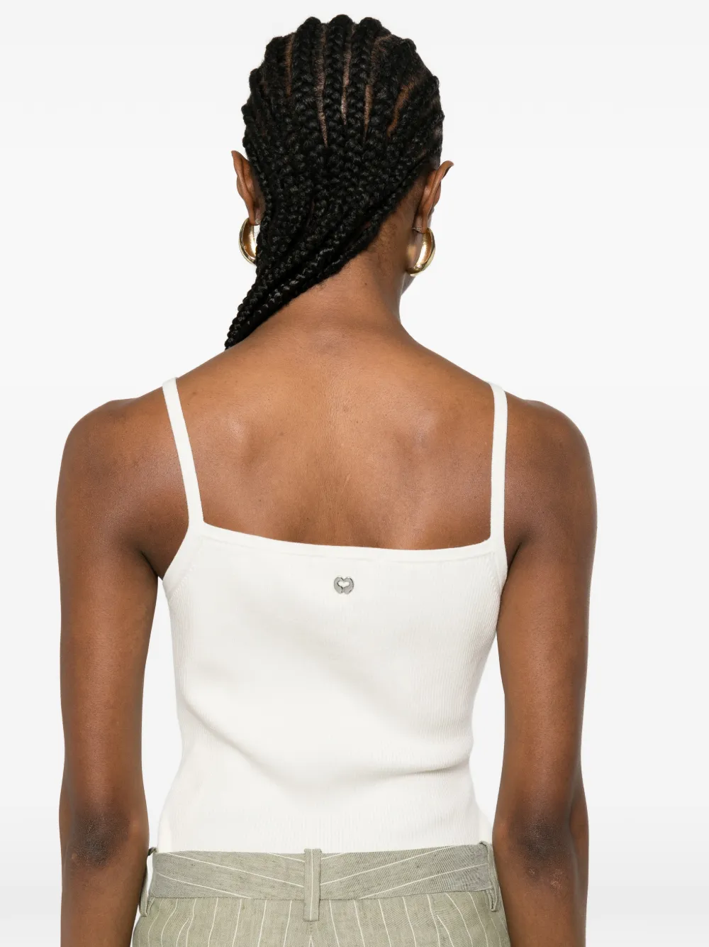 Square-Neck Ribbed Top