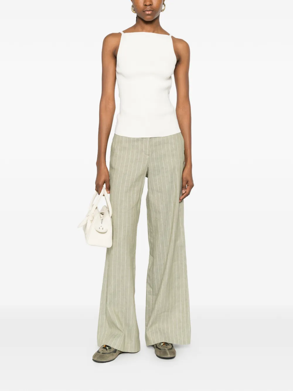 Square-Neck Ribbed Top