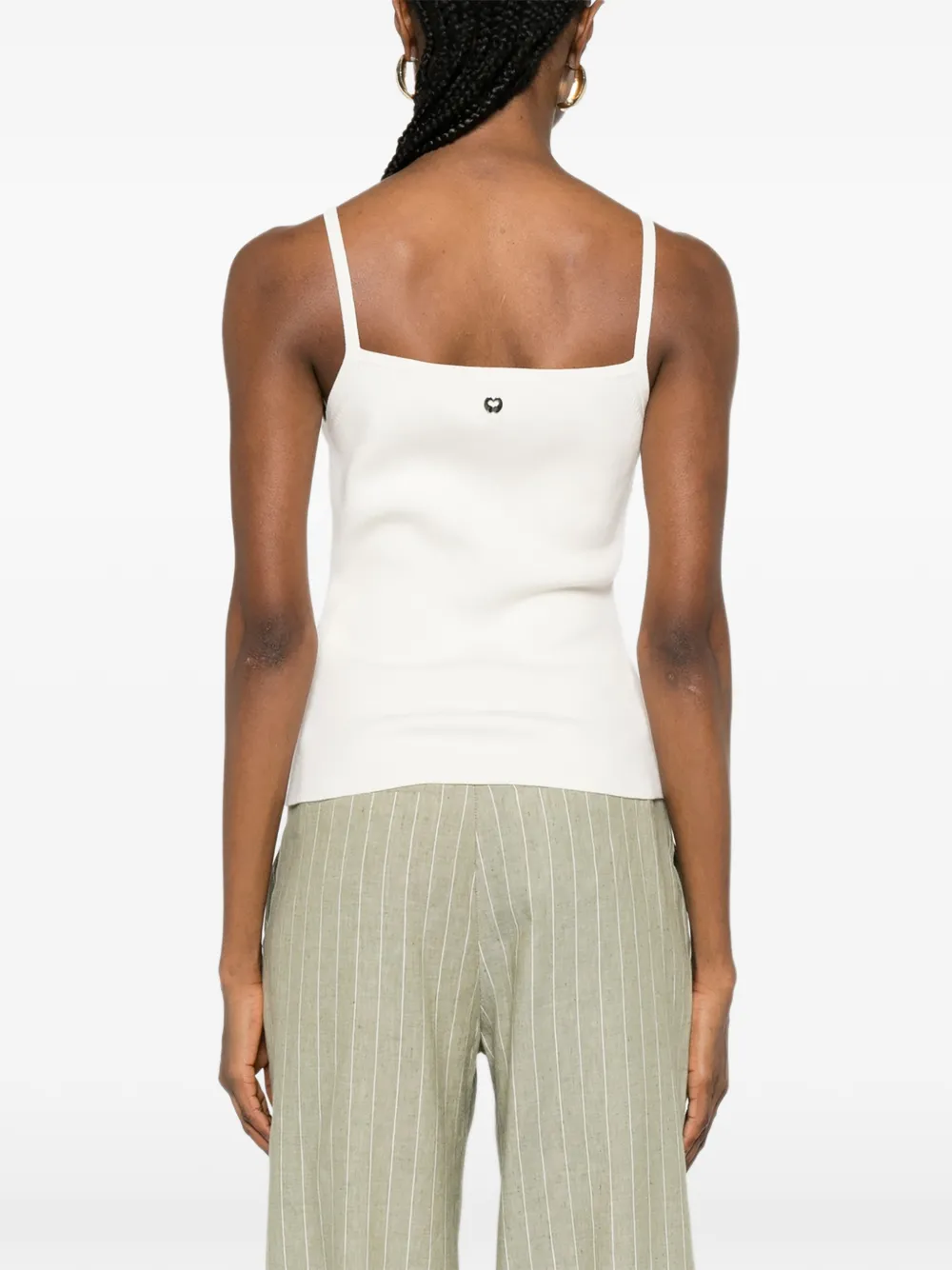 Square-Neck Ribbed Top