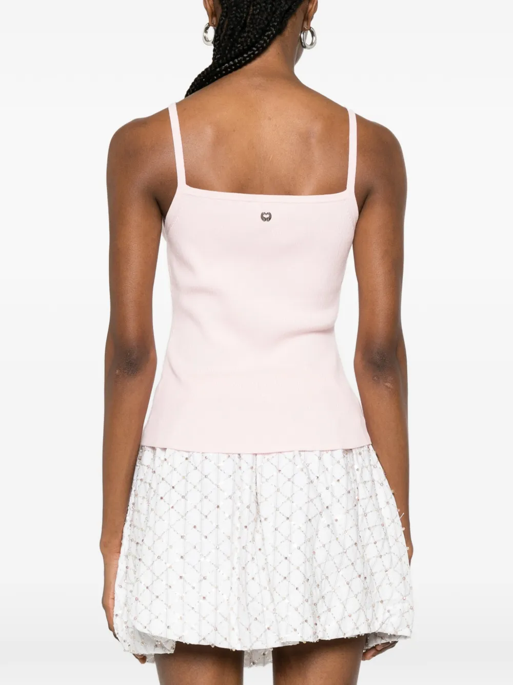 Maje Geribbelde tanktop Roze