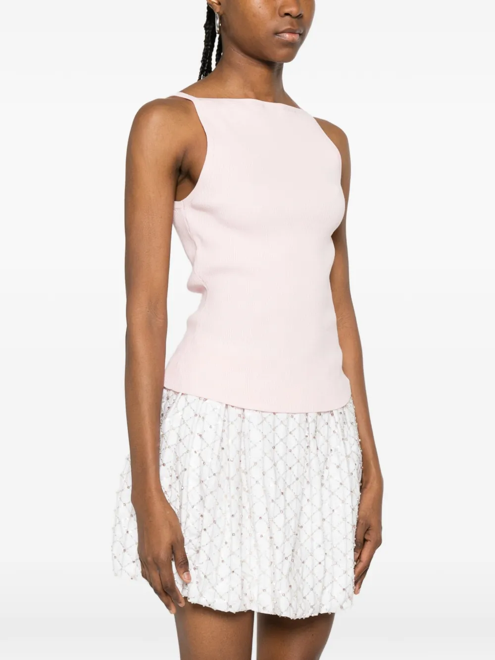  Maje Ribbed Tank Top - Pink 