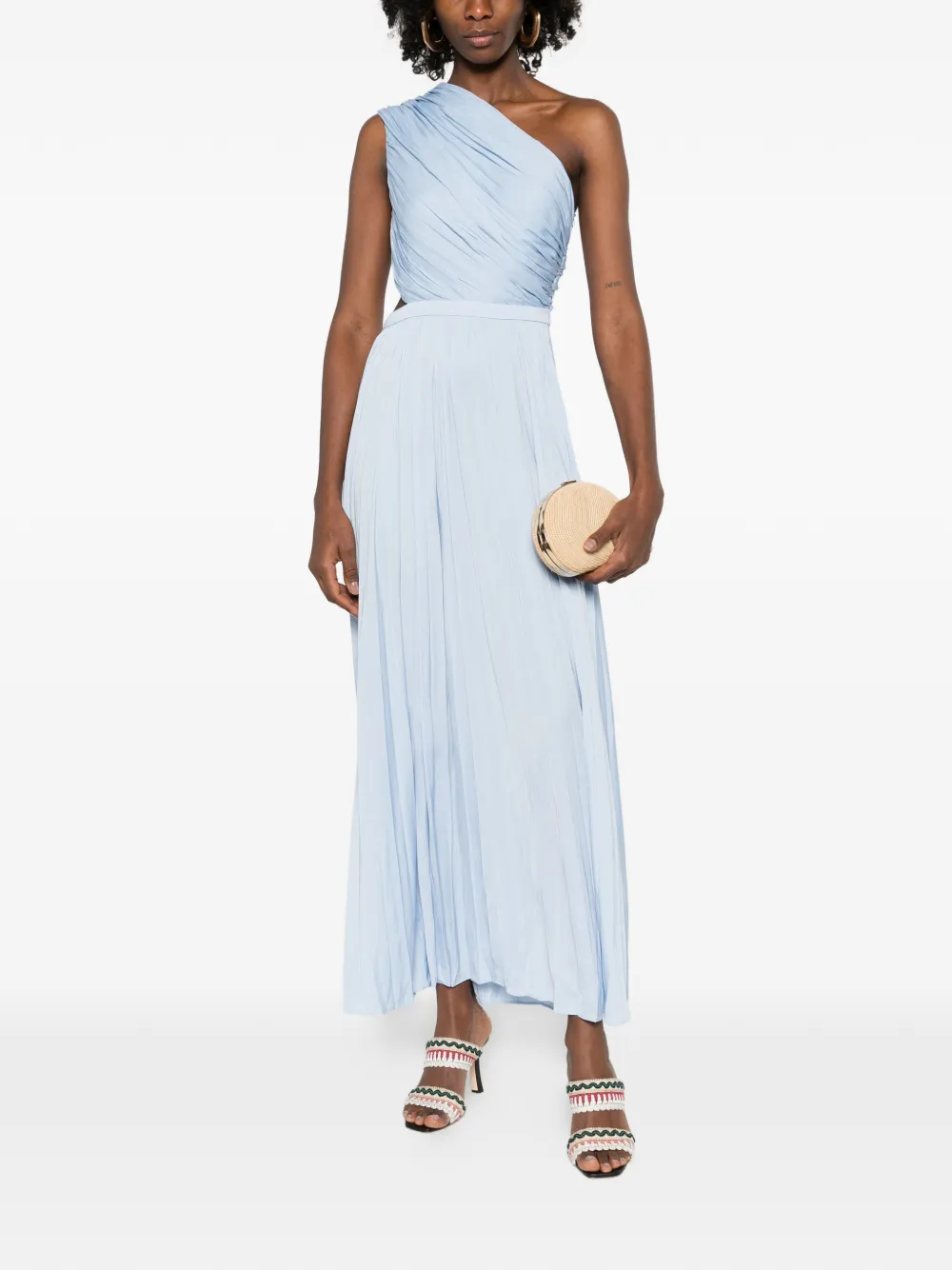  Maje Cut-out One-shoulder Midi Dress - Blue 