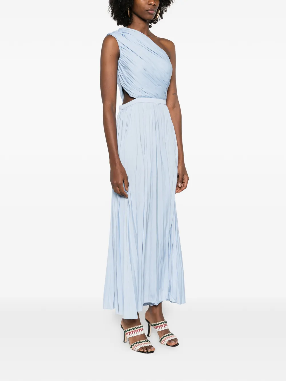  Maje Cut-out One-shoulder Midi Dress - Blue 