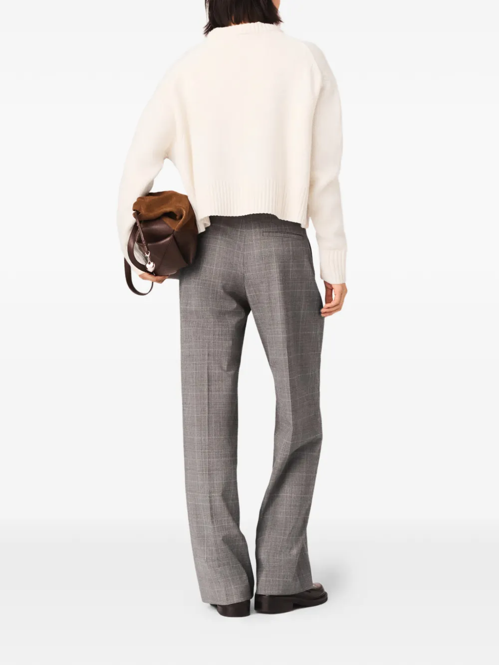 Maje Geruite broek Grijs