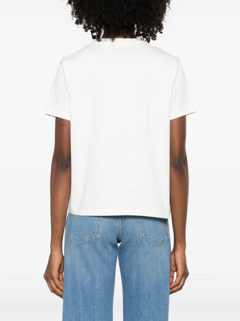 Maje T-shirt met klein geborduurd logo Wit