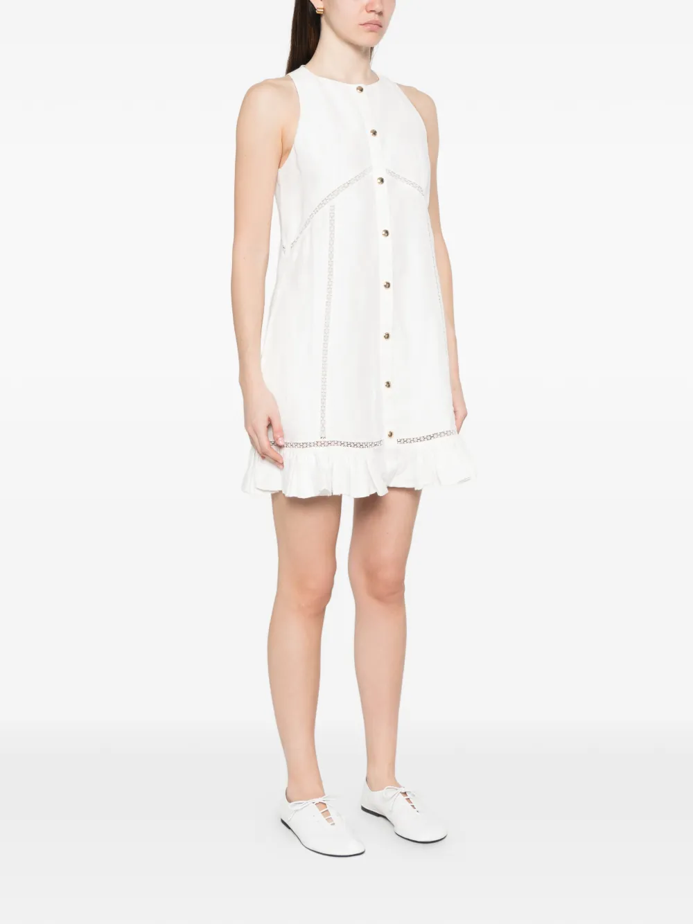 Maje Mini-jurk met ruches afwerking Wit