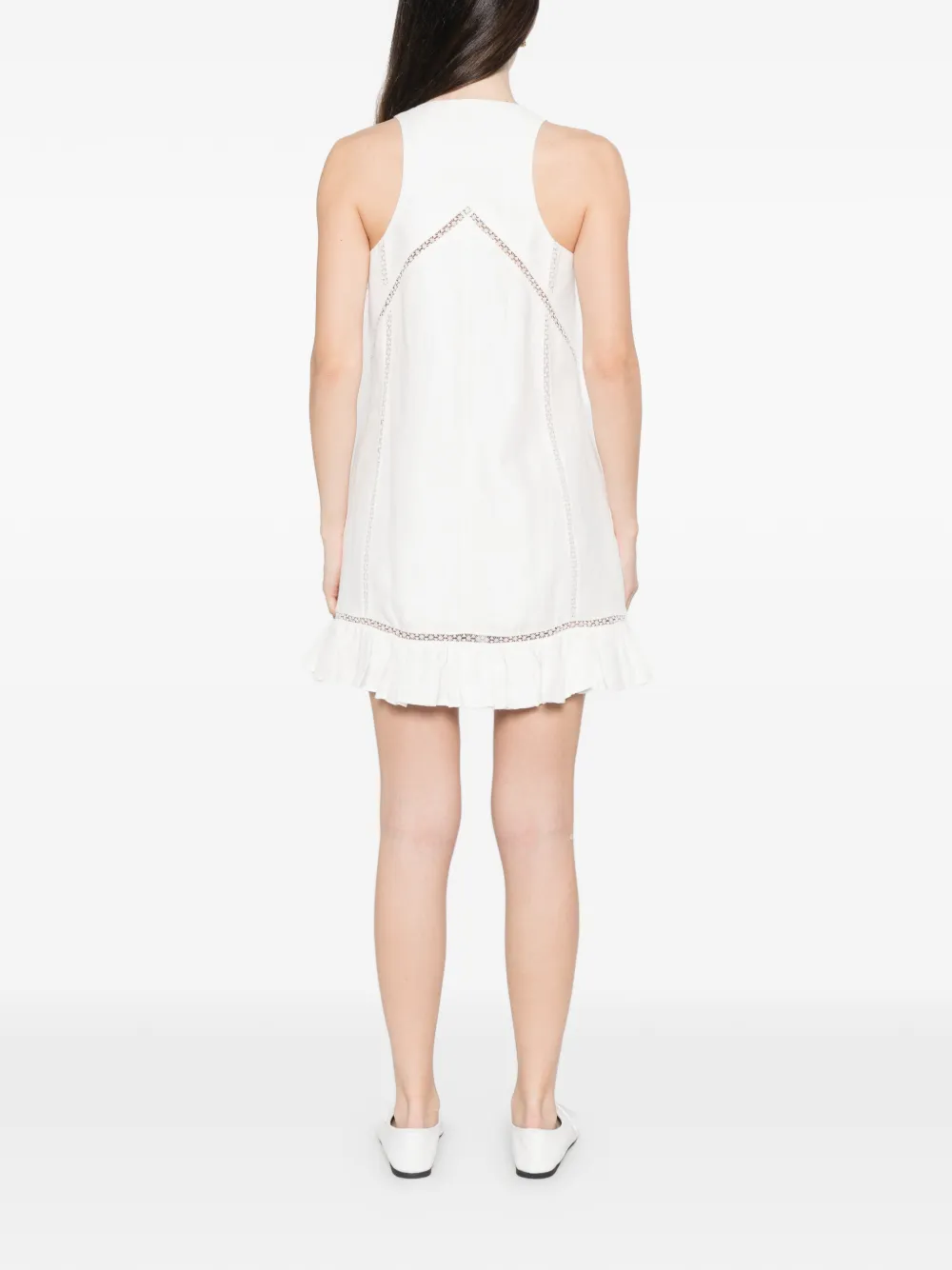 Maje Mini-jurk met ruches afwerking Wit