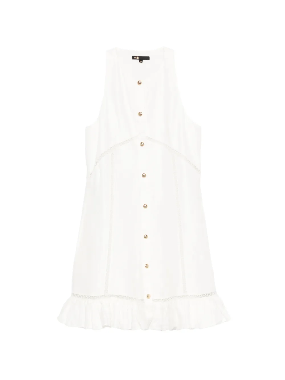 Maje Abito corto con ruches - Bianco