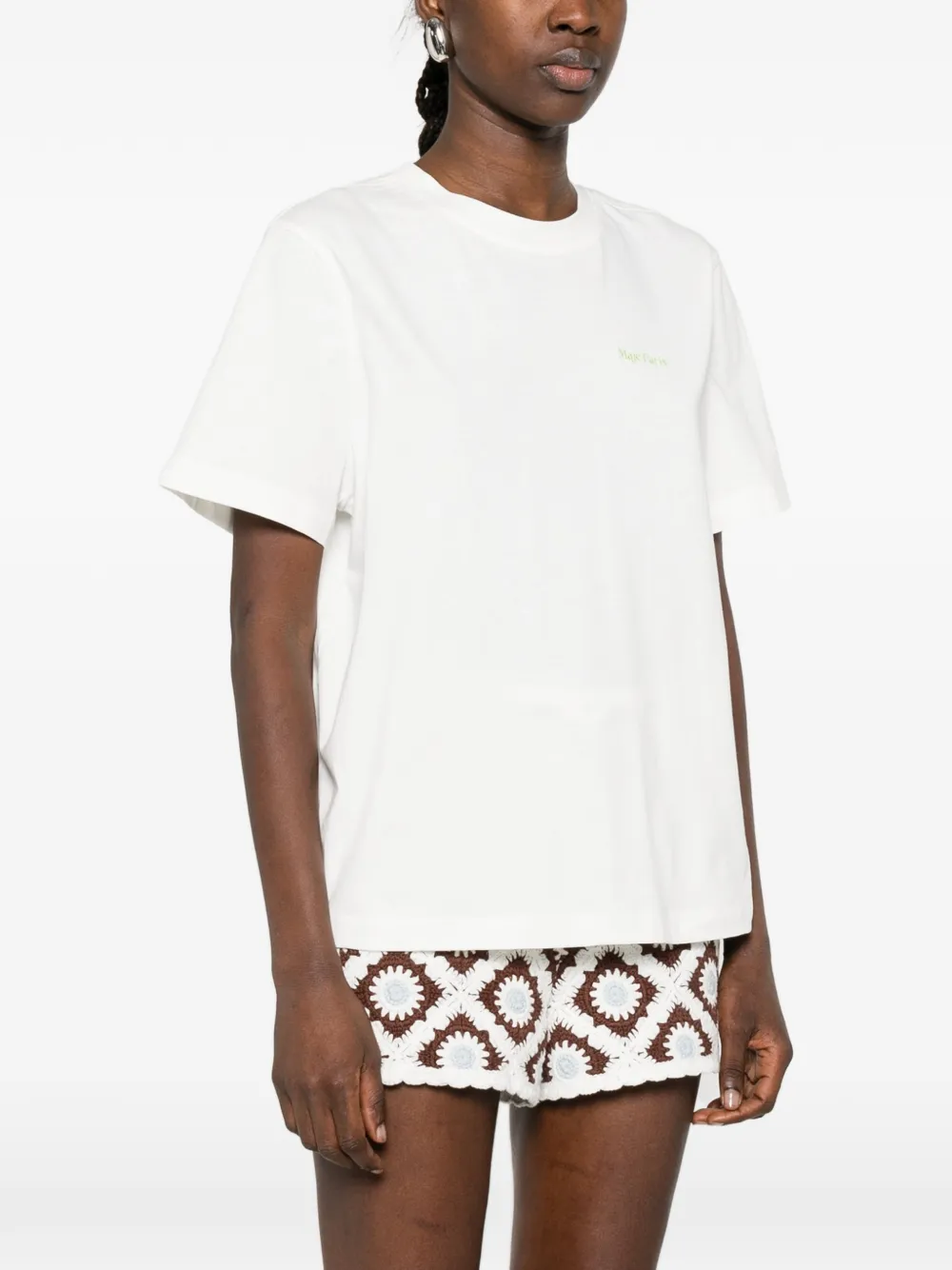 Maje T-shirt met print Wit