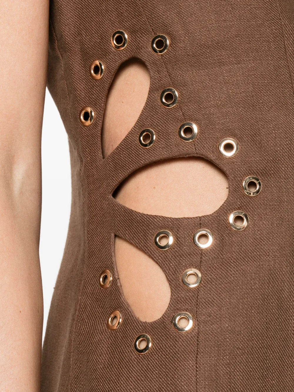 Maje Midi-jurk met ringlets Bruin