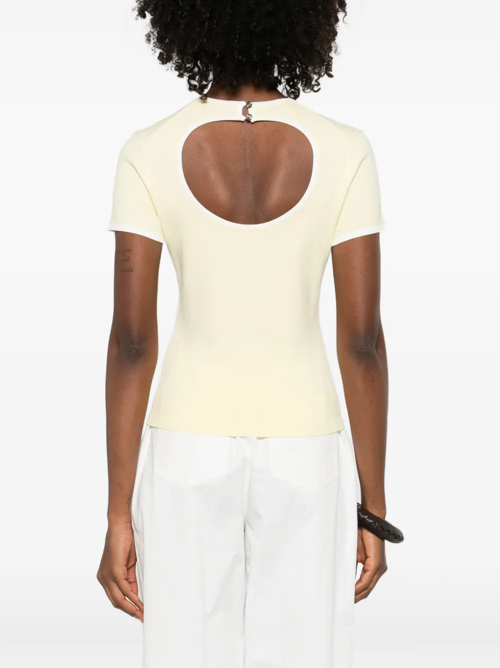 Maje T-shirt met uitgesneden details Geel