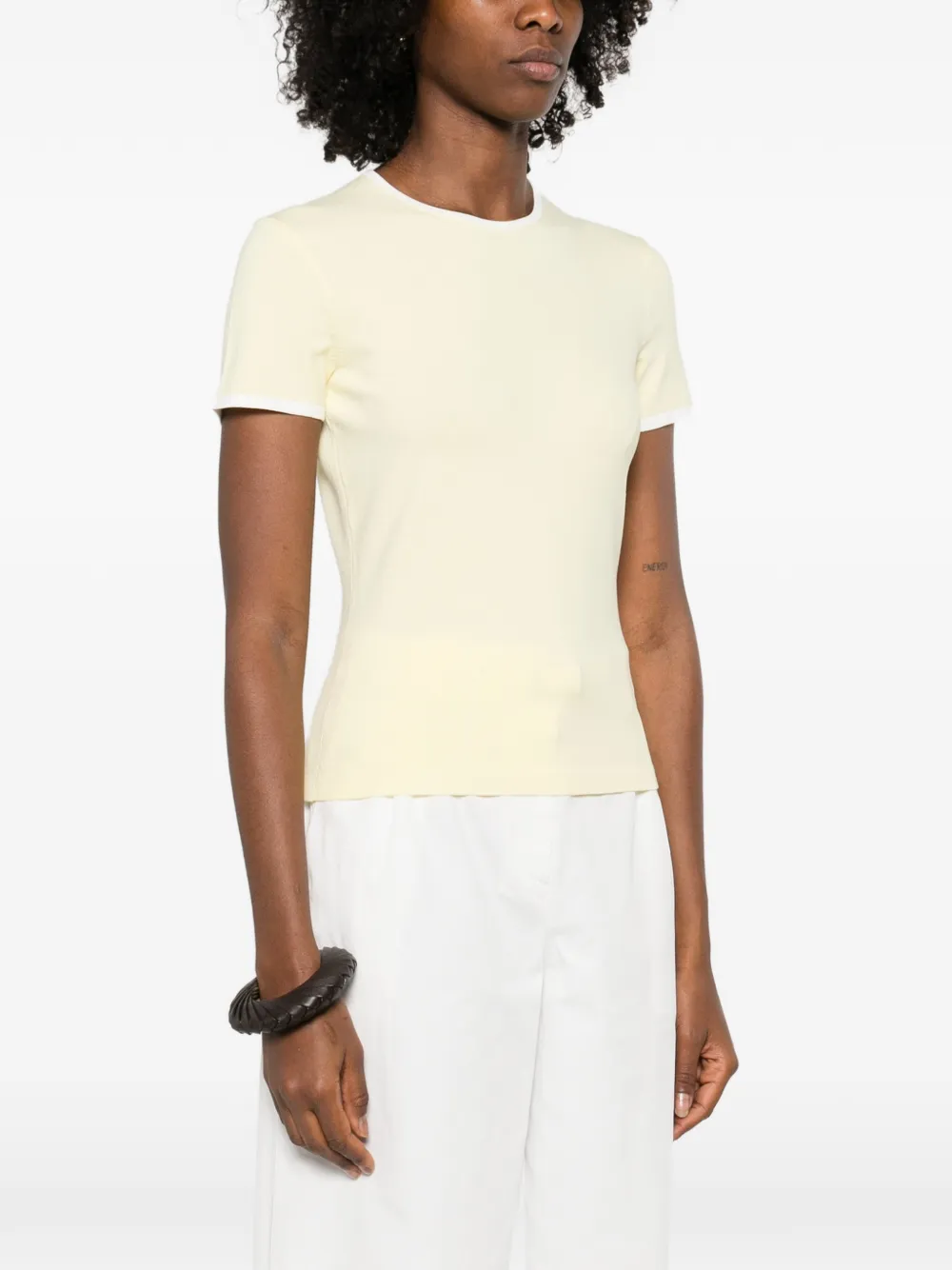  Maje Cut-out Short-sleeve Top - Yellow 