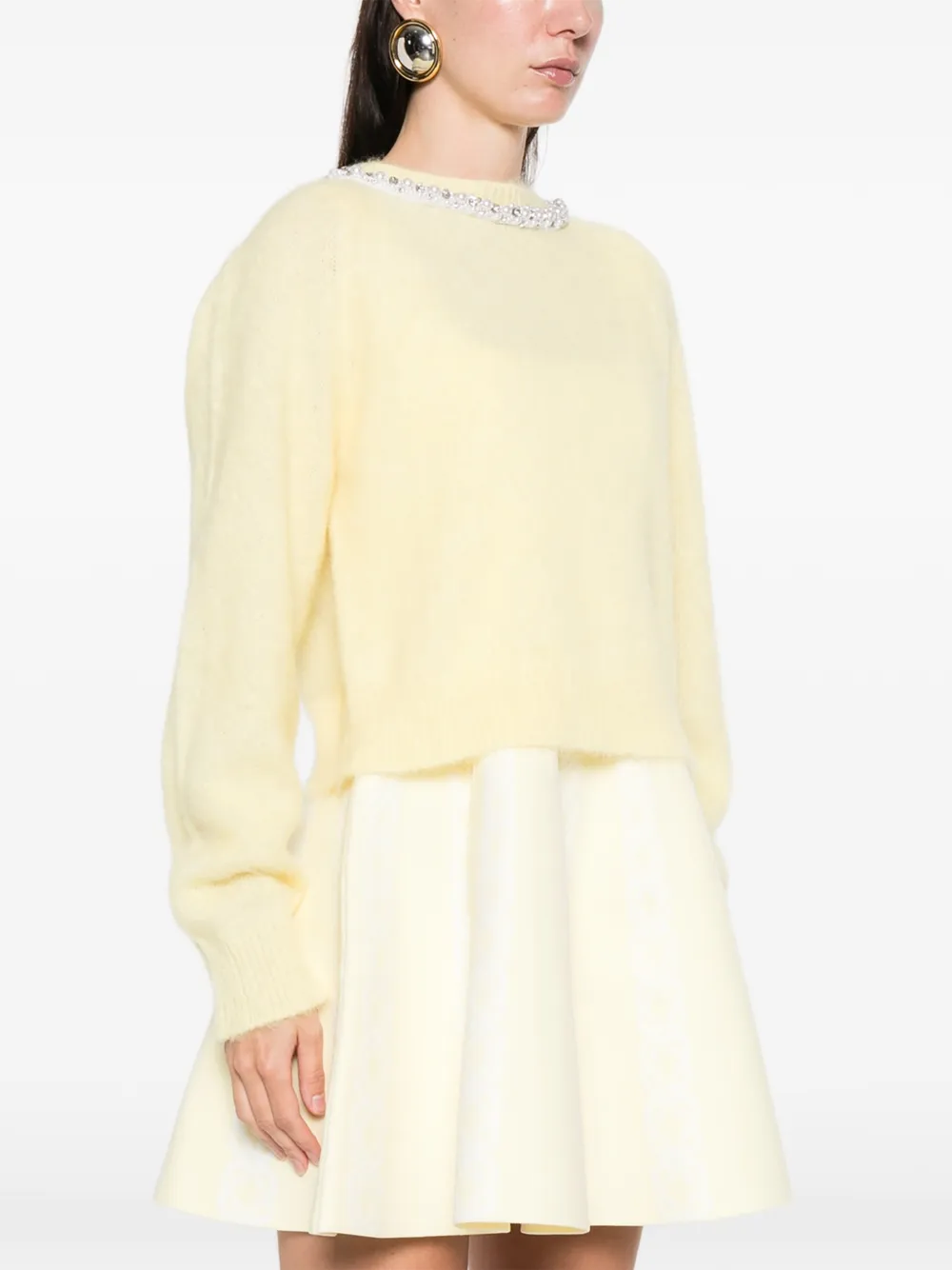  Maje Jersey Con Cuello Redondo - Amarillo 