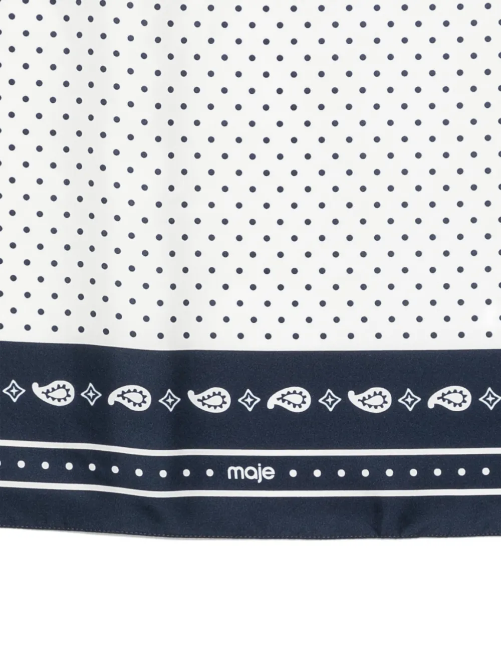  Maje Polka-dot Silk Scarf - Blue 