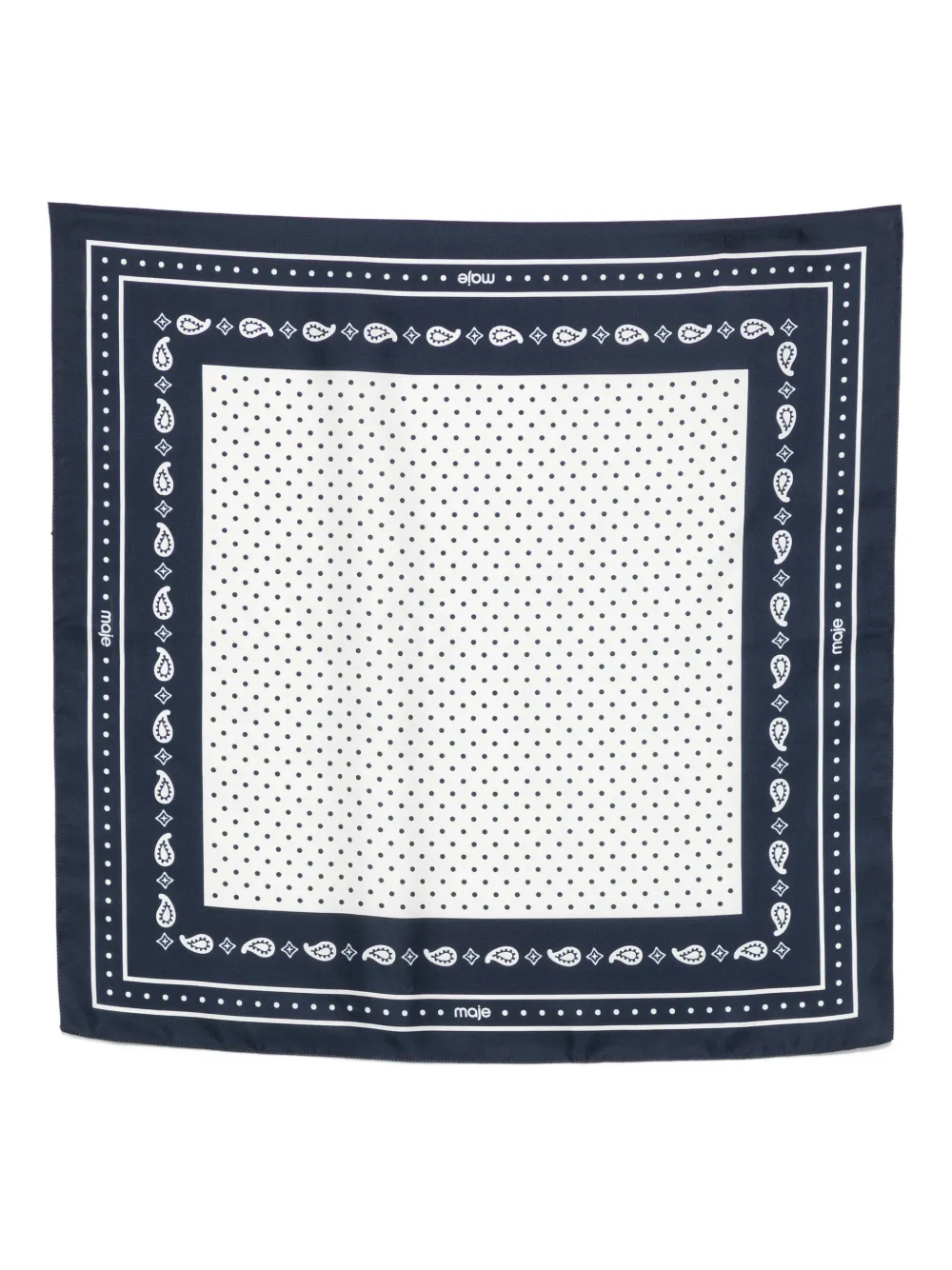 Maje polka-dot silk scarf - Blu