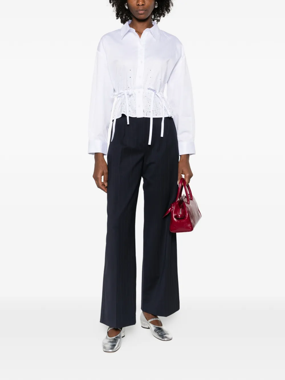 Maje Blouse met strikdetail Wit