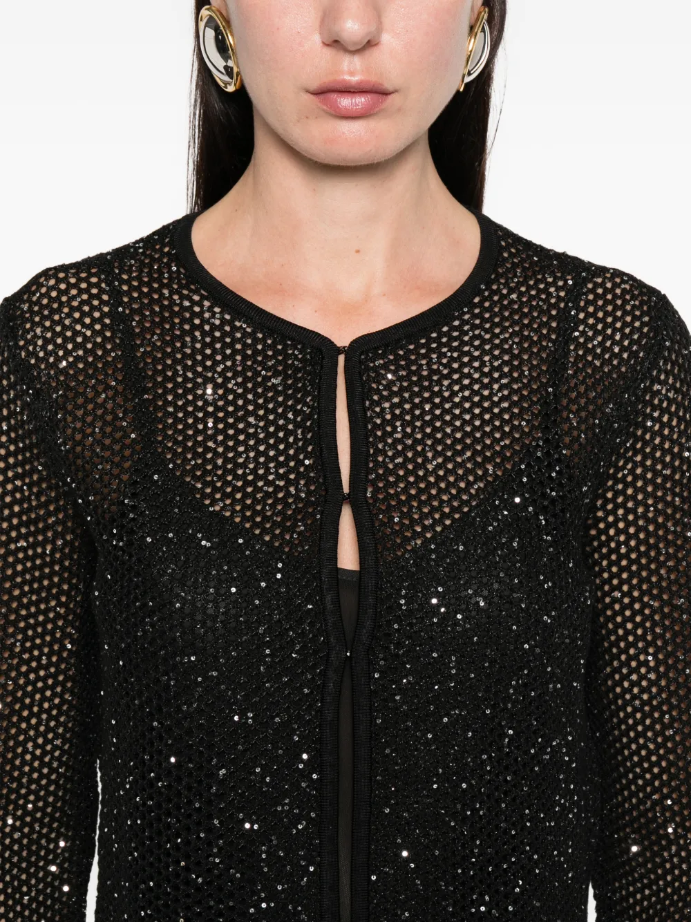 Maje Vest met pailletten Zwart