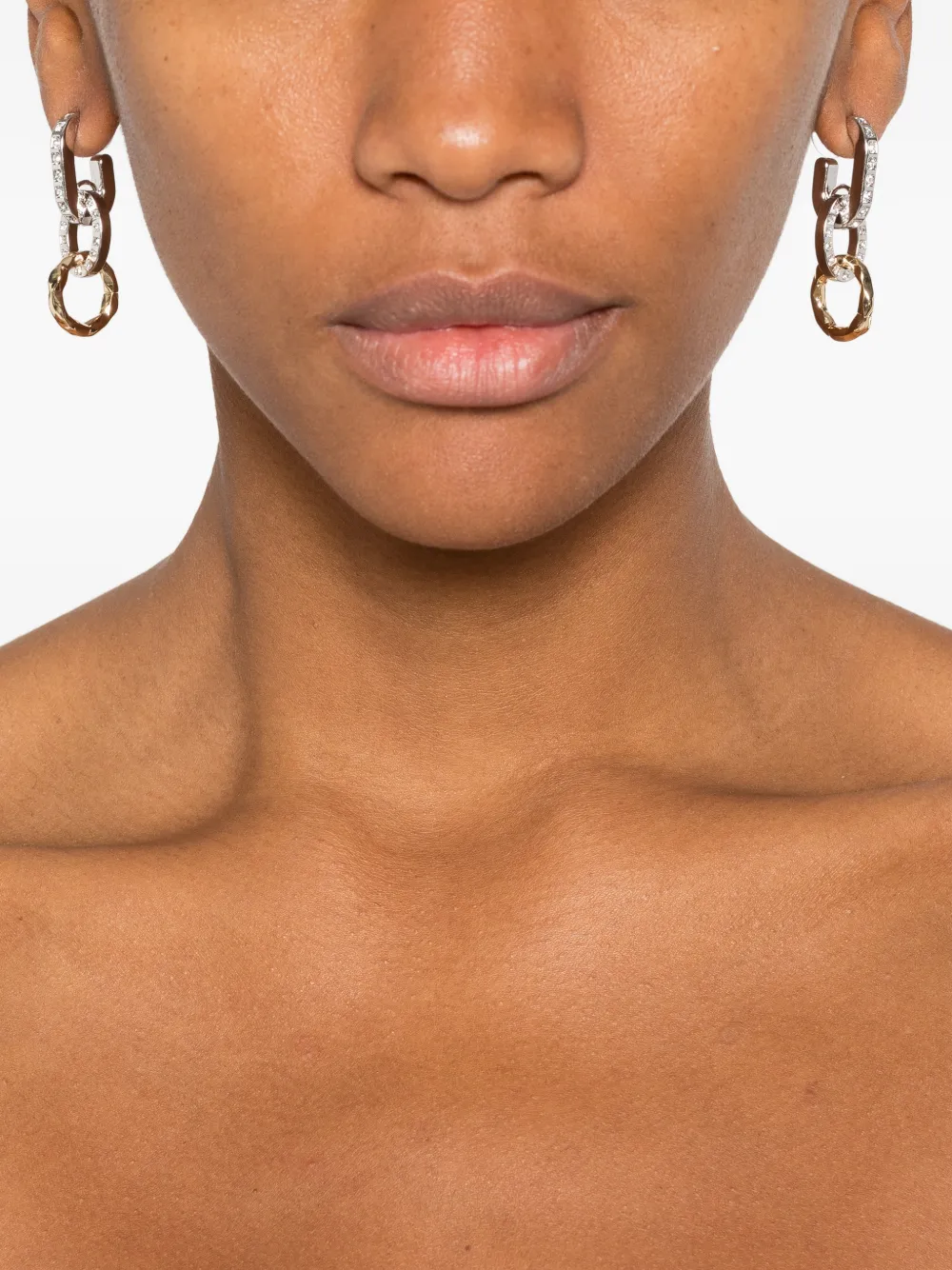 Maje link glass earrings - Zilver