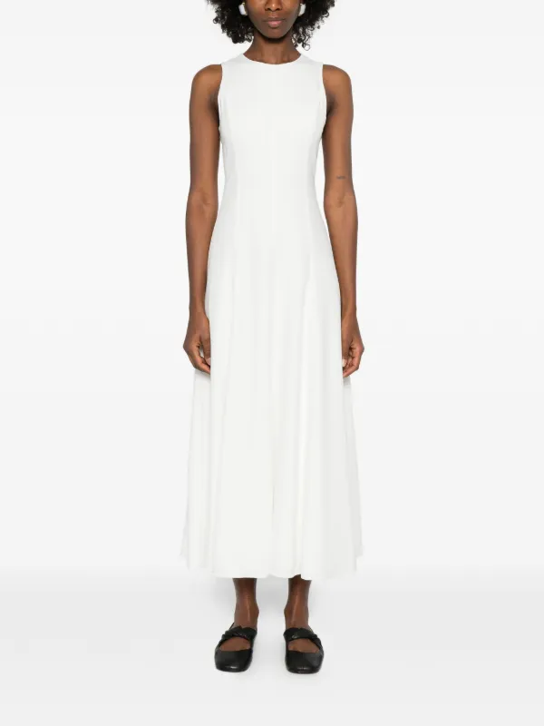 midi dress buttons down front Carlene Women's Button-Down Midi Dress with Waist Tie, White Blanc / S