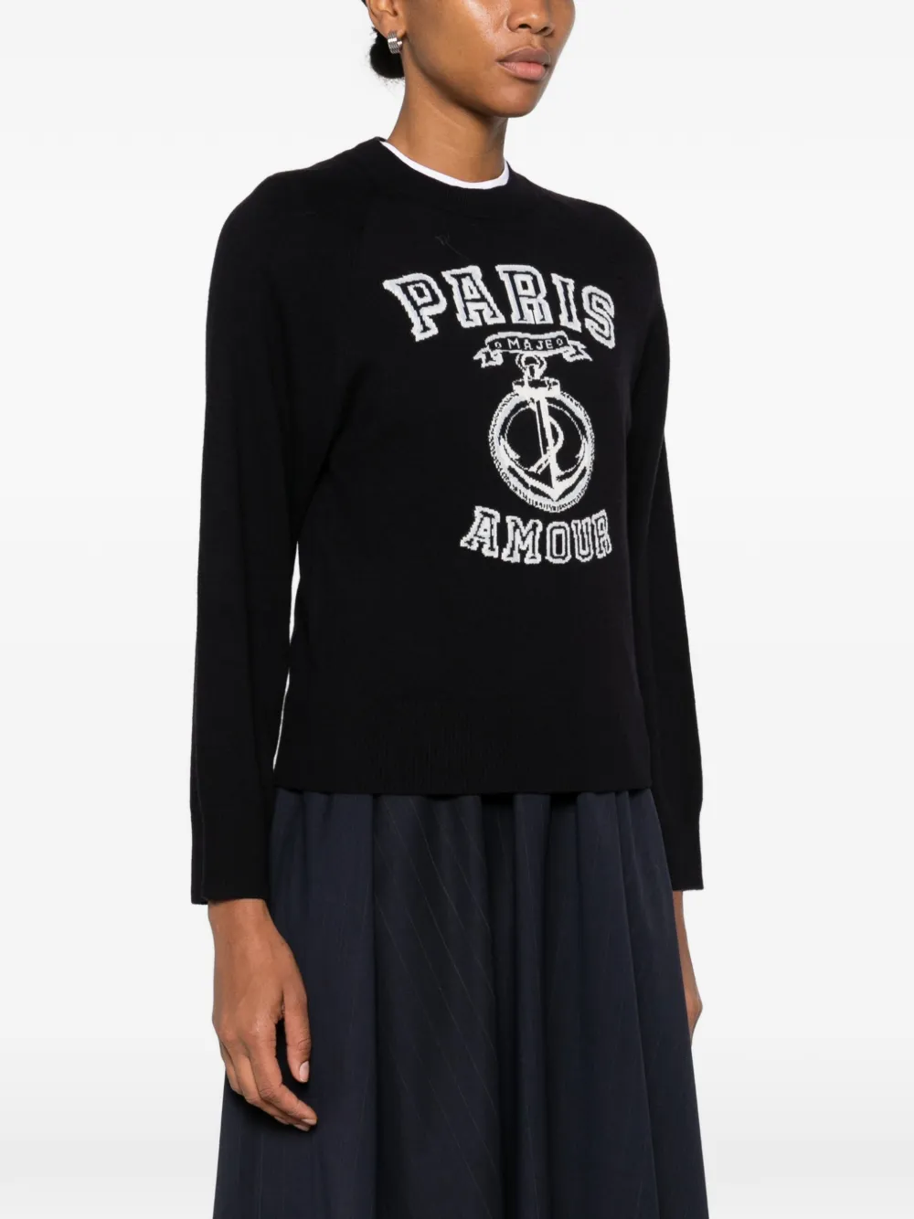  Maje Paris Motif Sweatshirt - Blue 