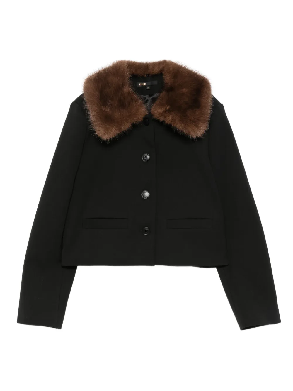 Maje chamarra con cuello | negro | Image 1