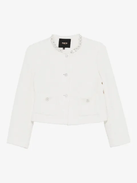 Maje tweed jacket with pearl trim