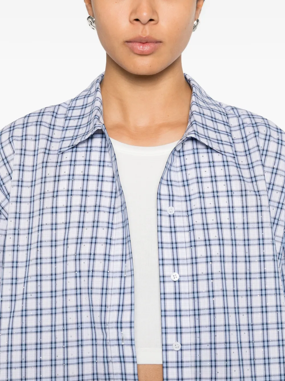 Maje Strass blouse met afneembaar detail Blauw