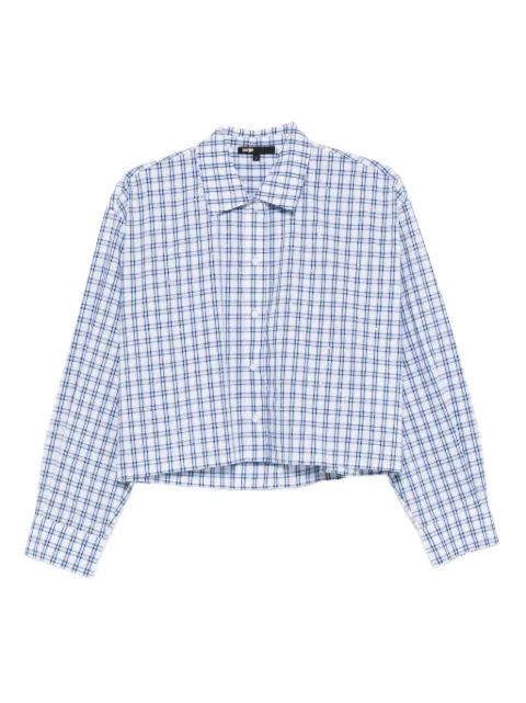 Maje checked-pattern cropped shirt