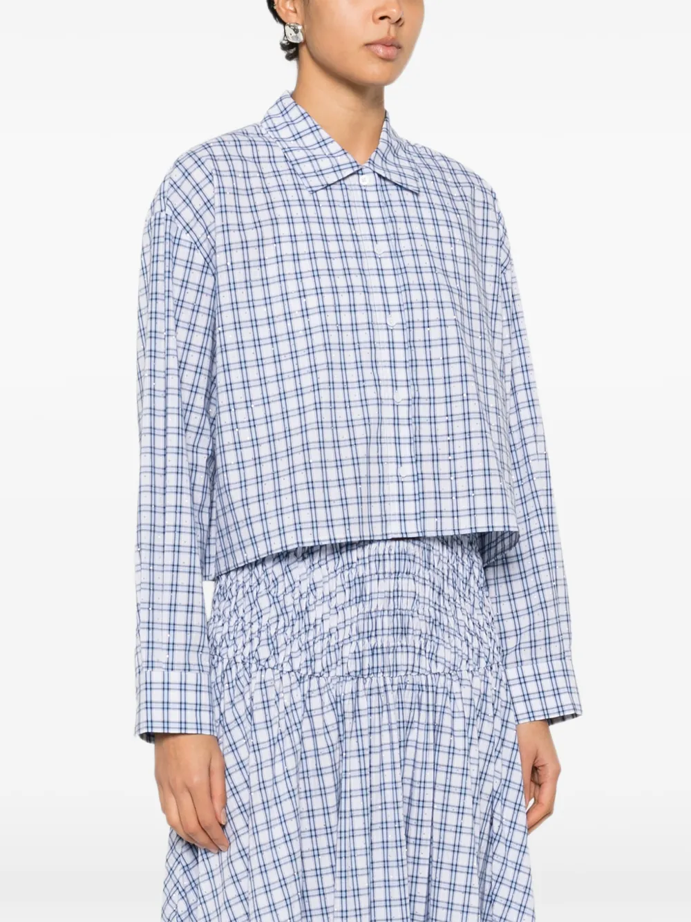 Maje Strass blouse met afneembaar detail Blauw