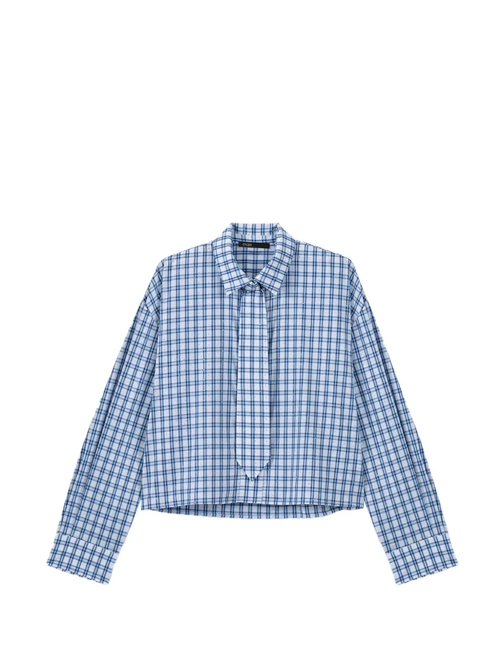Maje Camicia crop a quadri - Bianco
