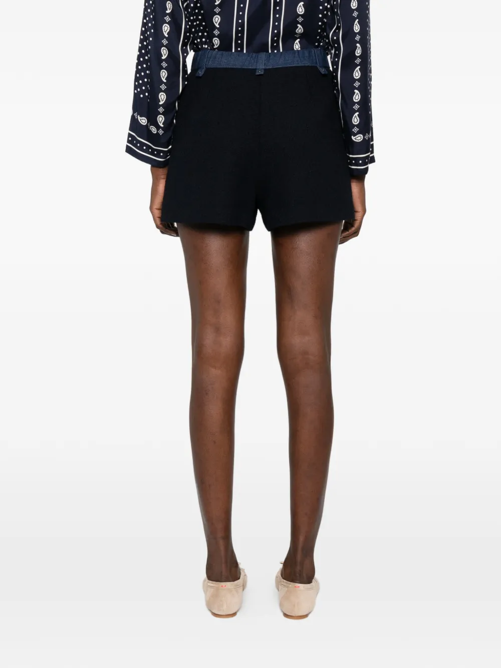 Maje Tweed shorts met zak Zwart