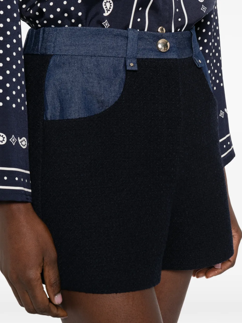 Maje Tweed shorts met zak Zwart