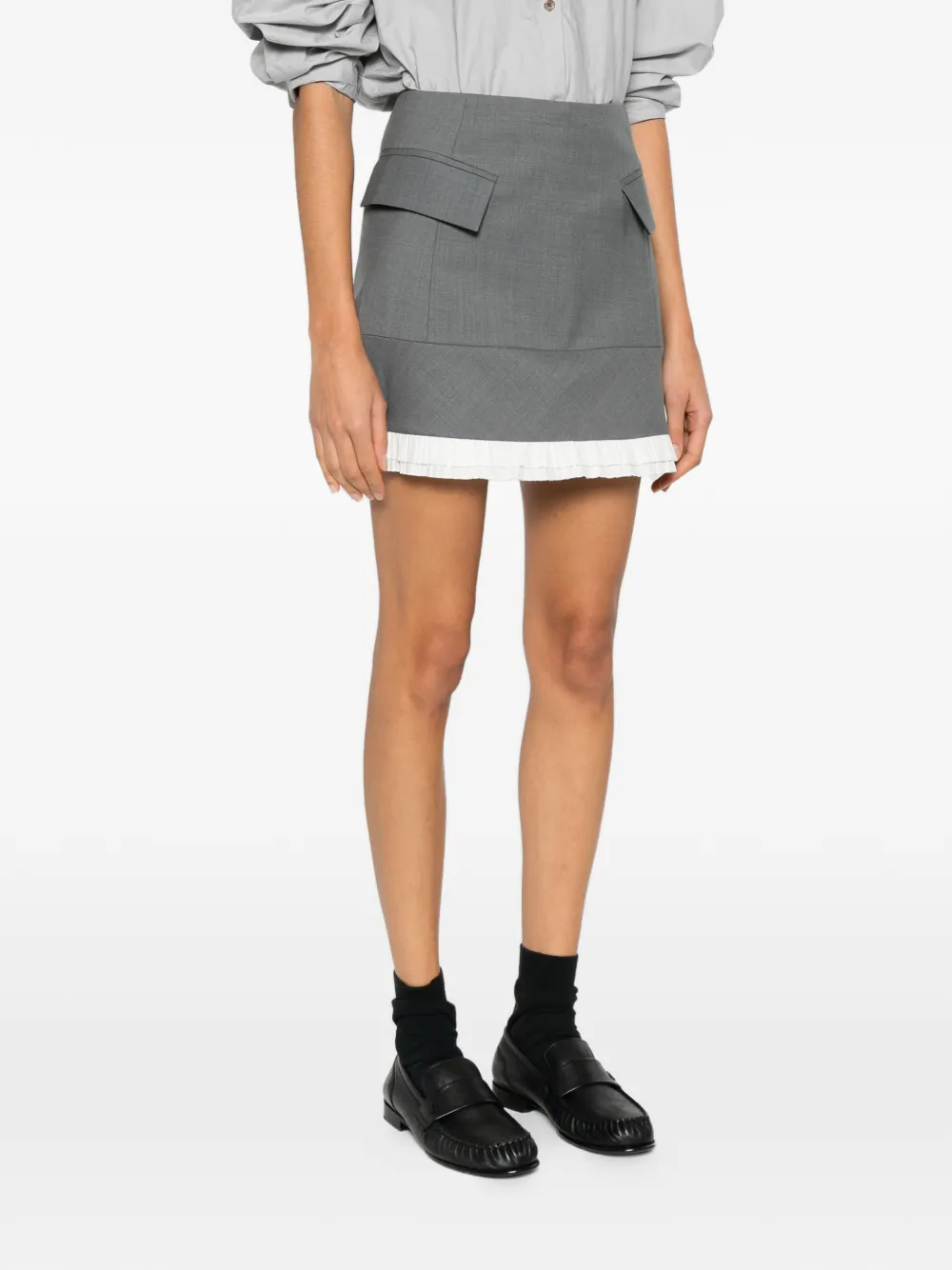  Maje Flap-pocket A-line Mini Skirt - Grey 