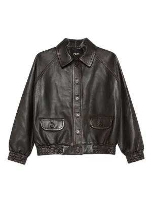 LA ROSE Jaqueta Cropped De Couro | Marrom | FARFETCH BR