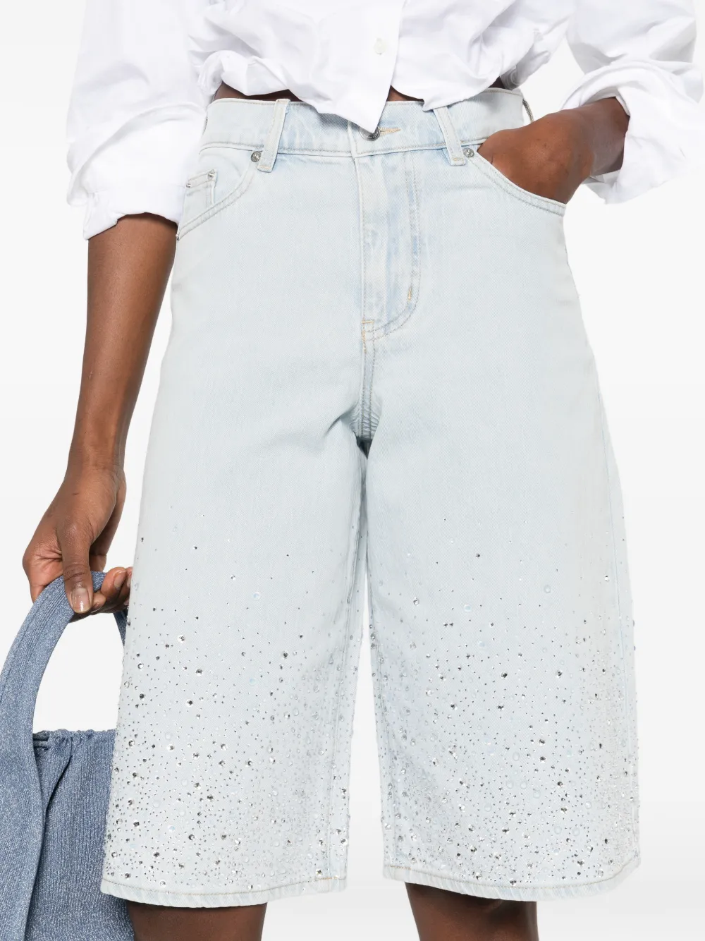 Maje Bermuda shorts met verfraaiing Blauw
