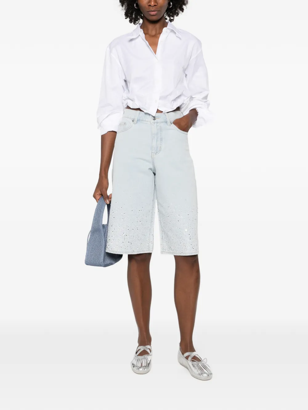  Maje Embellished Shorts - Blue 