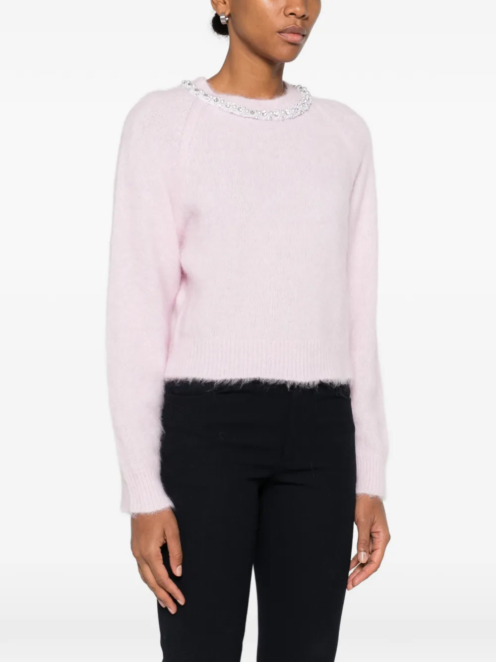 Maje Jersey Con Cuello Redondo - Rosa 
