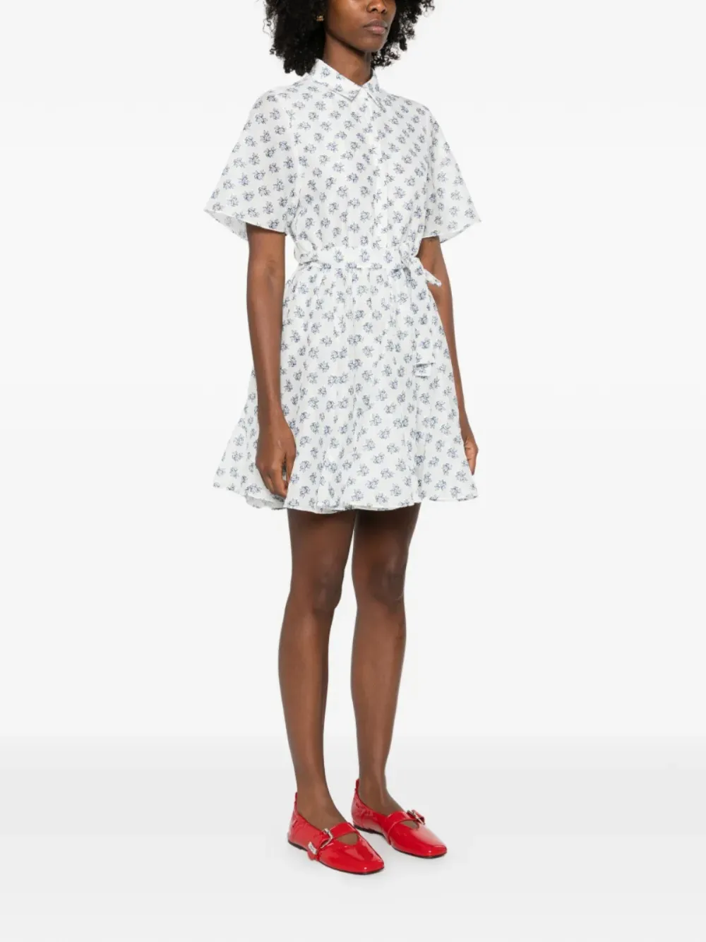 Maje Mini-jurk met bloemenprint Wit
