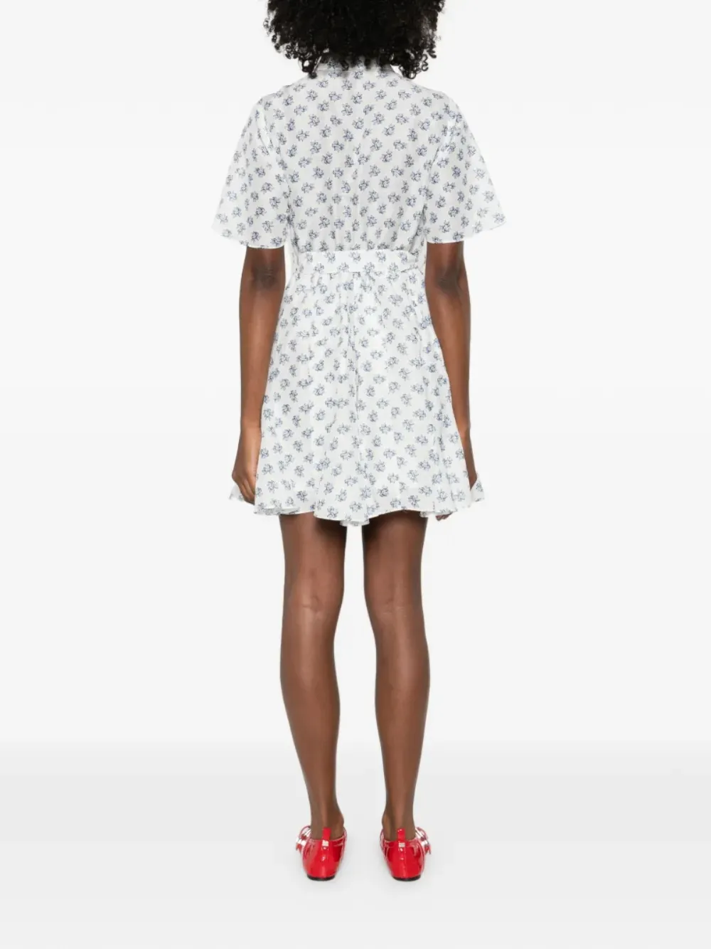 Maje Mini-jurk met bloemenprint Wit