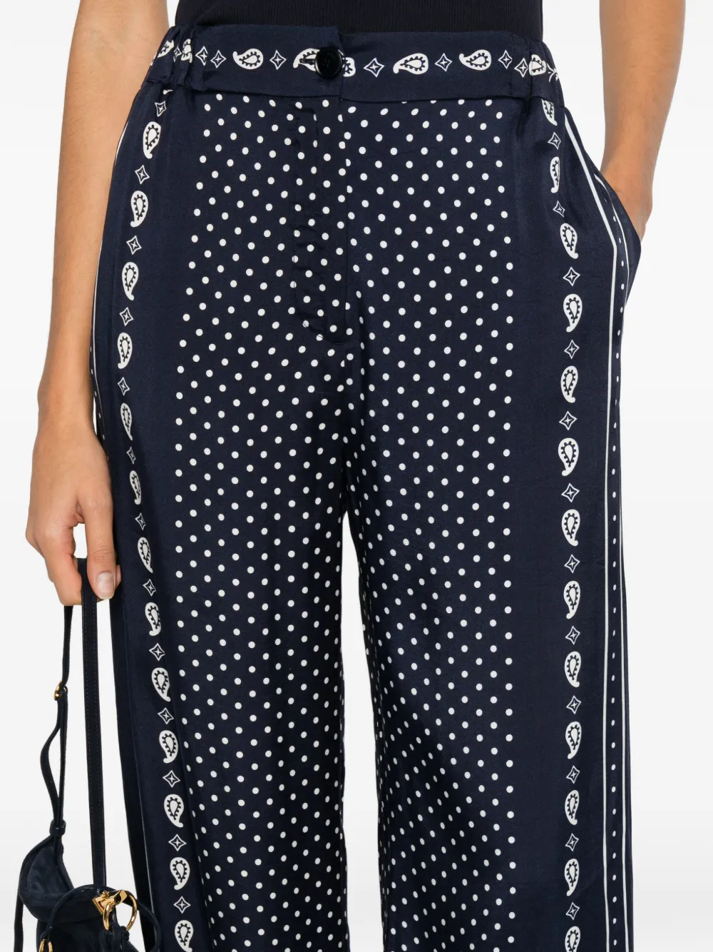 Maje Broek met print Blauw