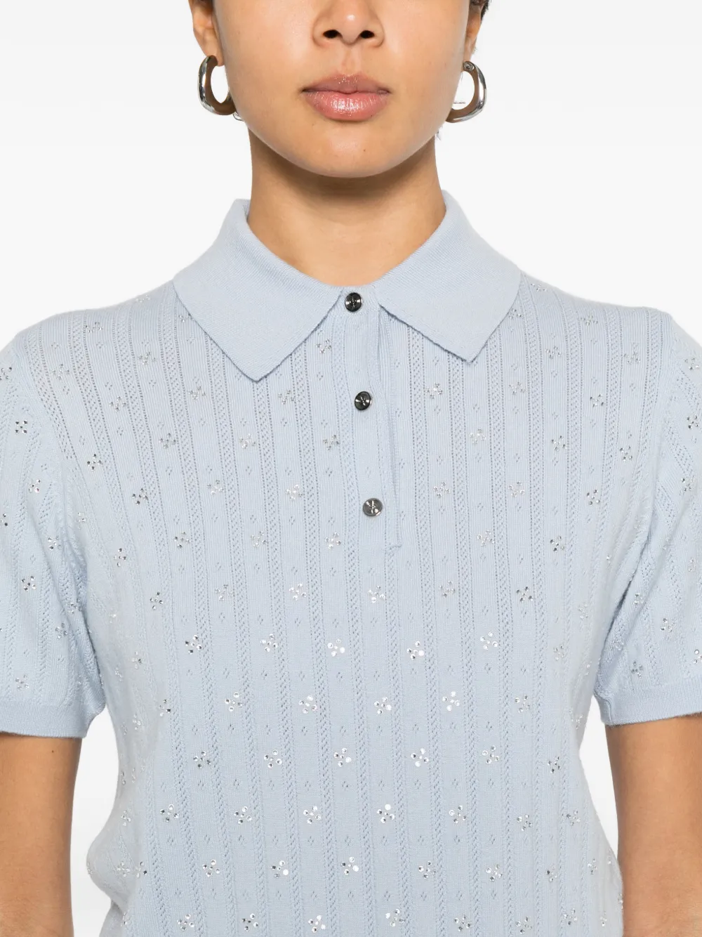 Maje Polotop met verfraaid detail Blauw