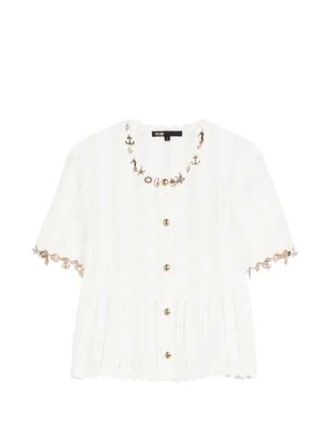 Maje Kurzärmeliger Cardigan mit Verzierung