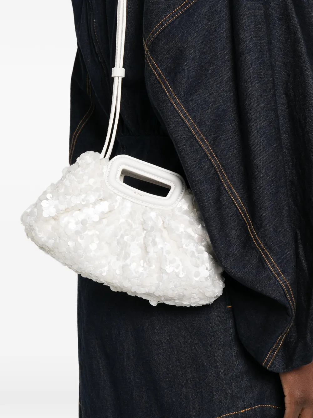  Maje Sequin-embellished Mini Bag - White 
