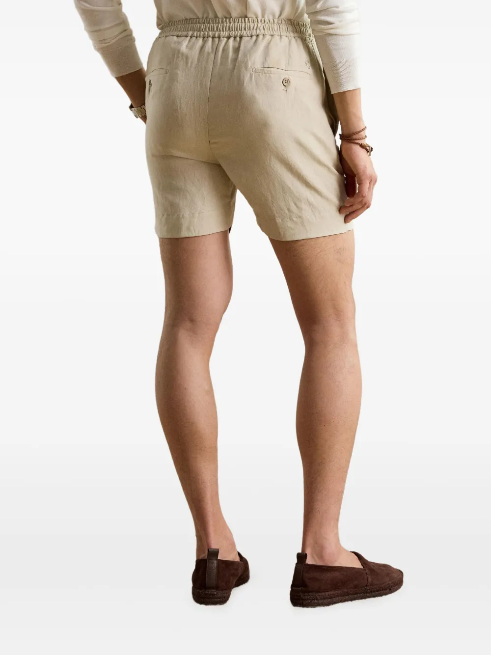 Ralph Lauren Purple Label Shorts met trekkoord en plooien Beige