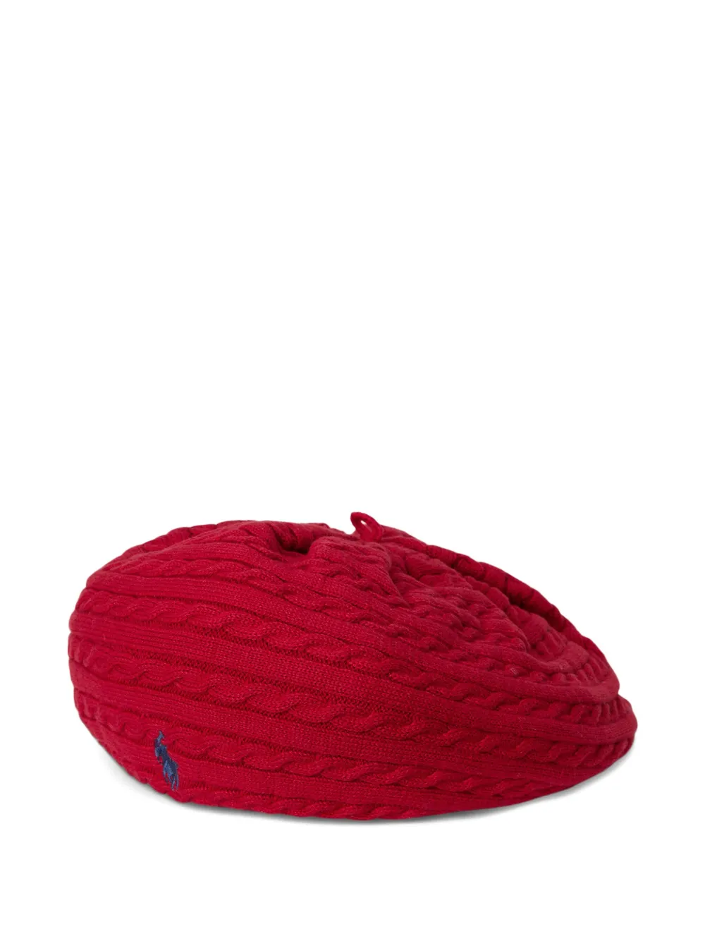 POLO RALPH LAUREN KIDS Kabelgebreide katoenen baret - Rood