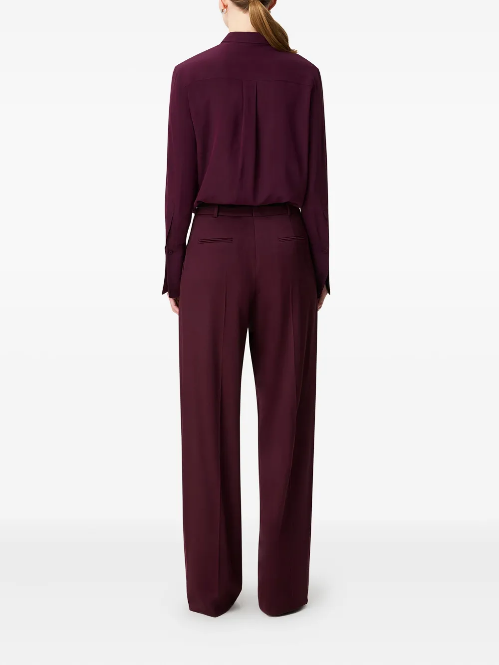 Another Tomorrow Silk Shirt In Purple