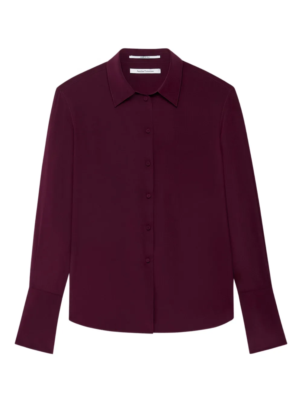 Another Tomorrow Silk Shirt In Purple